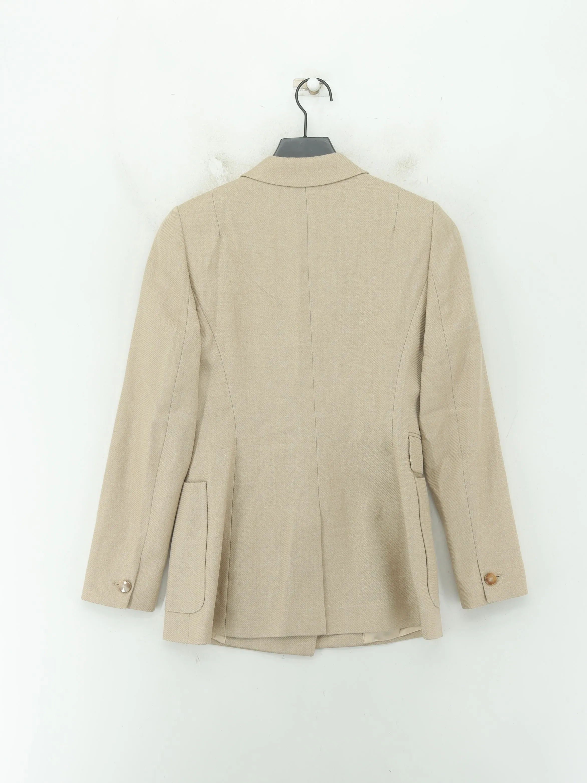 Reiss Women's Blazer UK 8 Tan Wool with Acrylic, Polyester, Viscose
