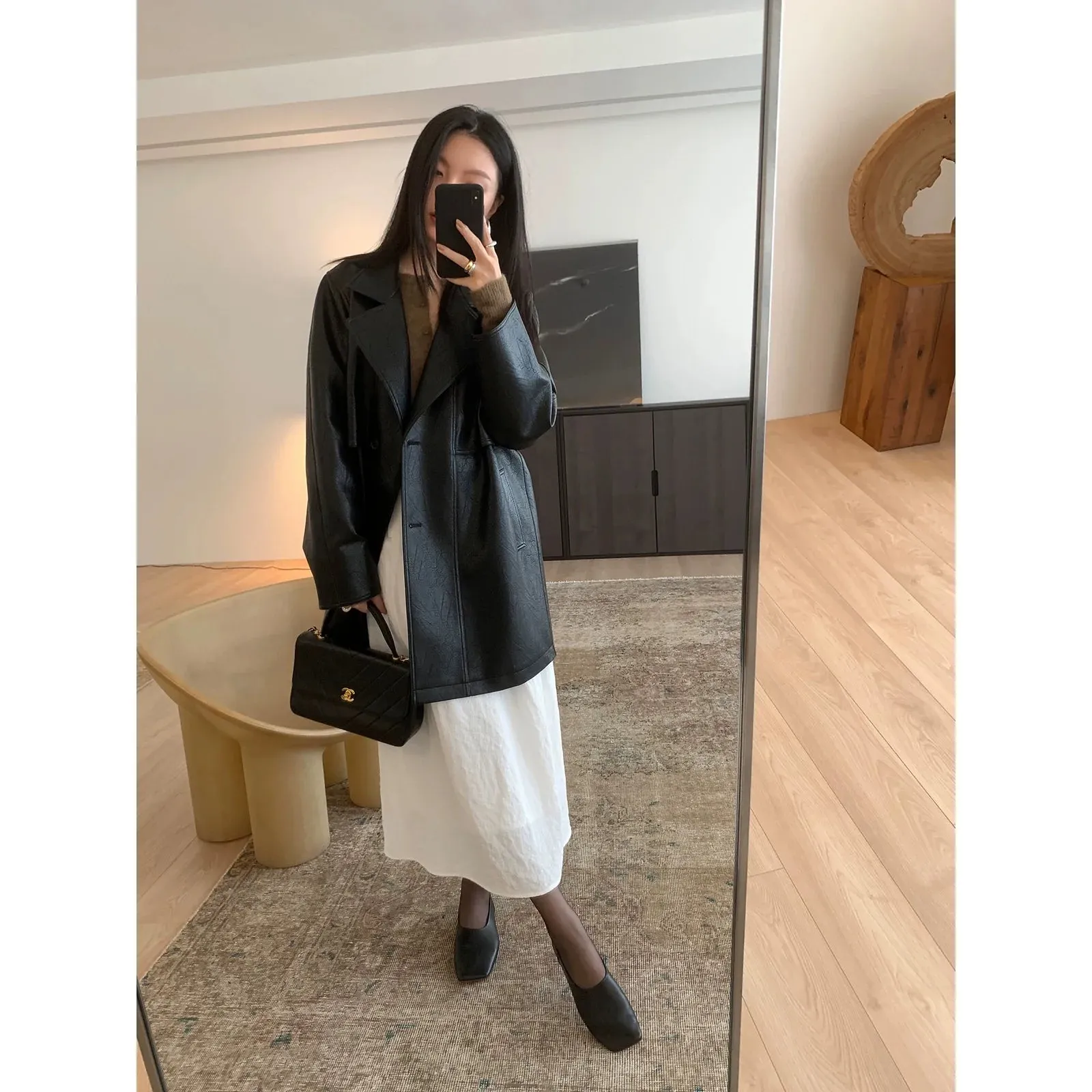 Retro Faux Leather Windbreaker