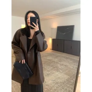 Retro Faux Leather Windbreaker