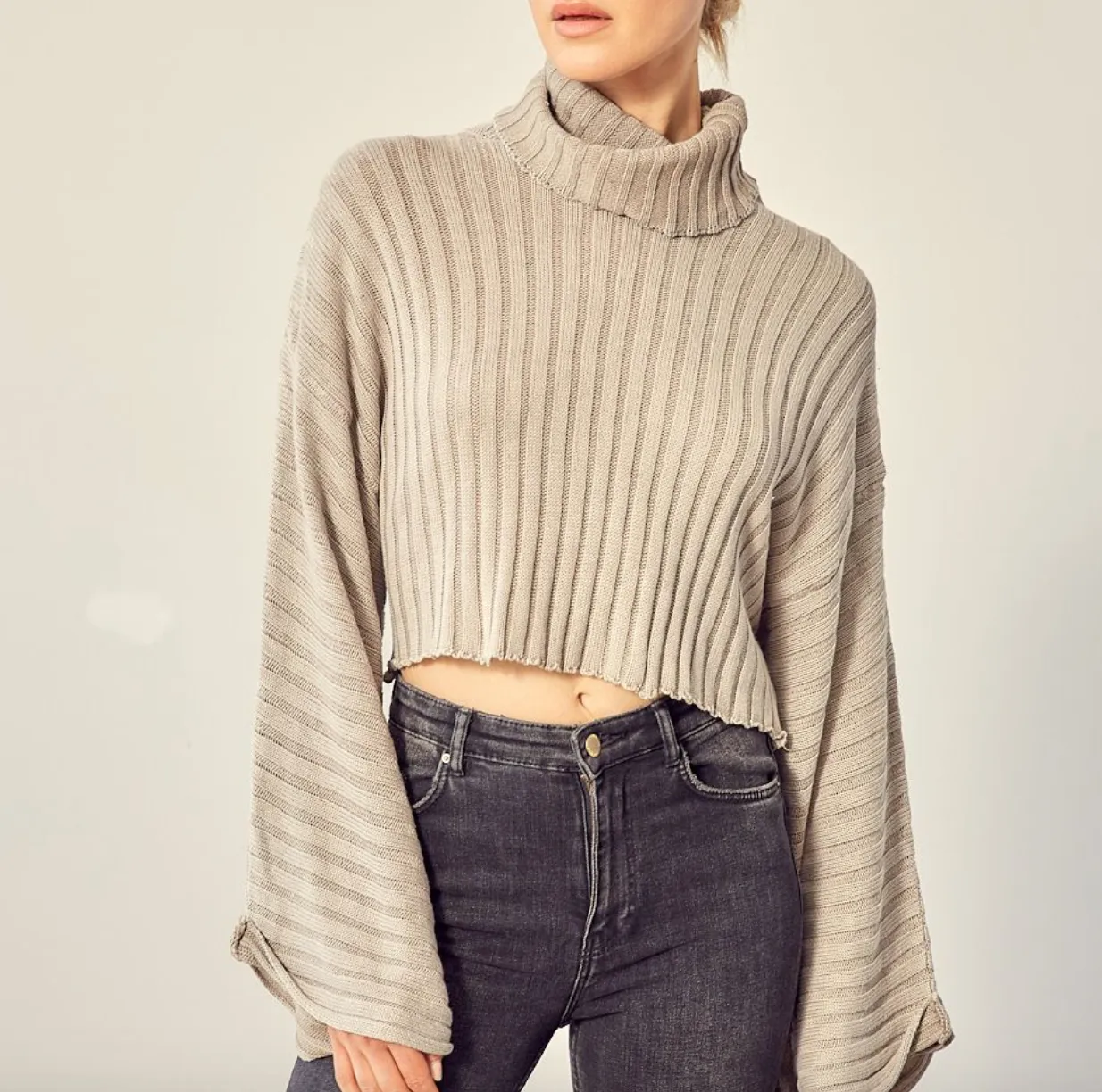 Rib Turtleneck Sweater