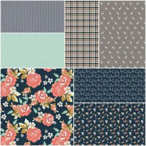 Riley Blake - Golden Days - Fat Quarter Pack - Navy (7)