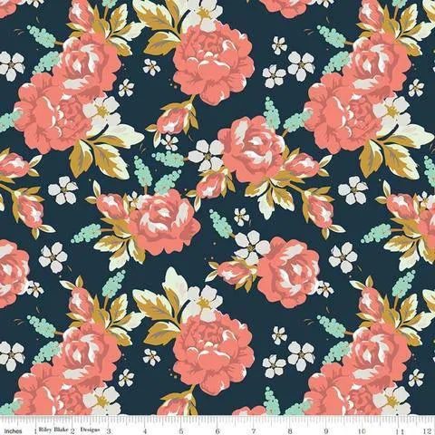 Riley Blake - Golden Days - Fat Quarter Pack - Navy (7)