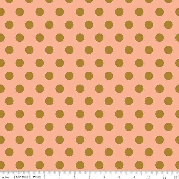Riley Blake - On Trend - Dot - Coral Sparkle