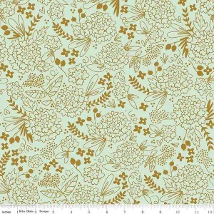 Riley Blake - On Trend - Floral - Mint Sparkle
