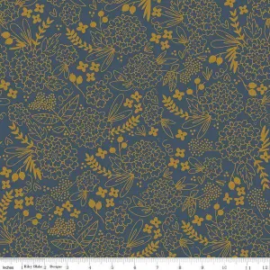 Riley Blake - On Trend - Floral - Navy Sparkle