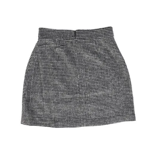RYLEE   CRU BLACK HOUNDSTOOTH BUTTON SKIRT [Final Sale]