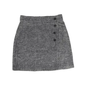 RYLEE   CRU BLACK HOUNDSTOOTH BUTTON SKIRT [Final Sale]