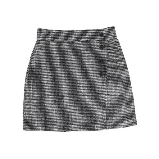 RYLEE   CRU BLACK HOUNDSTOOTH BUTTON SKIRT [Final Sale]