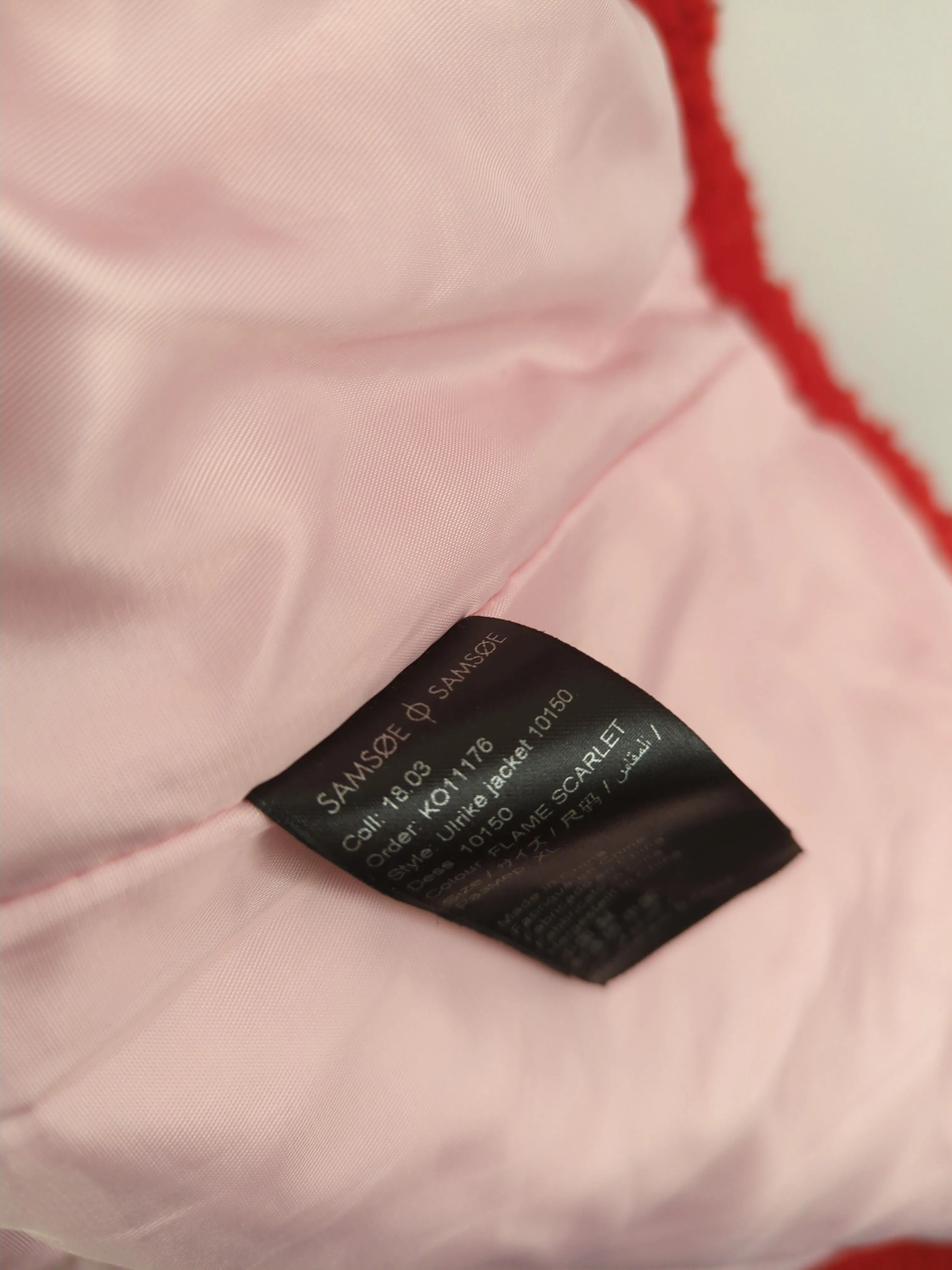 Samsøe & Samsøe Women's Coat XL Red Polyester with Viscose, Wool