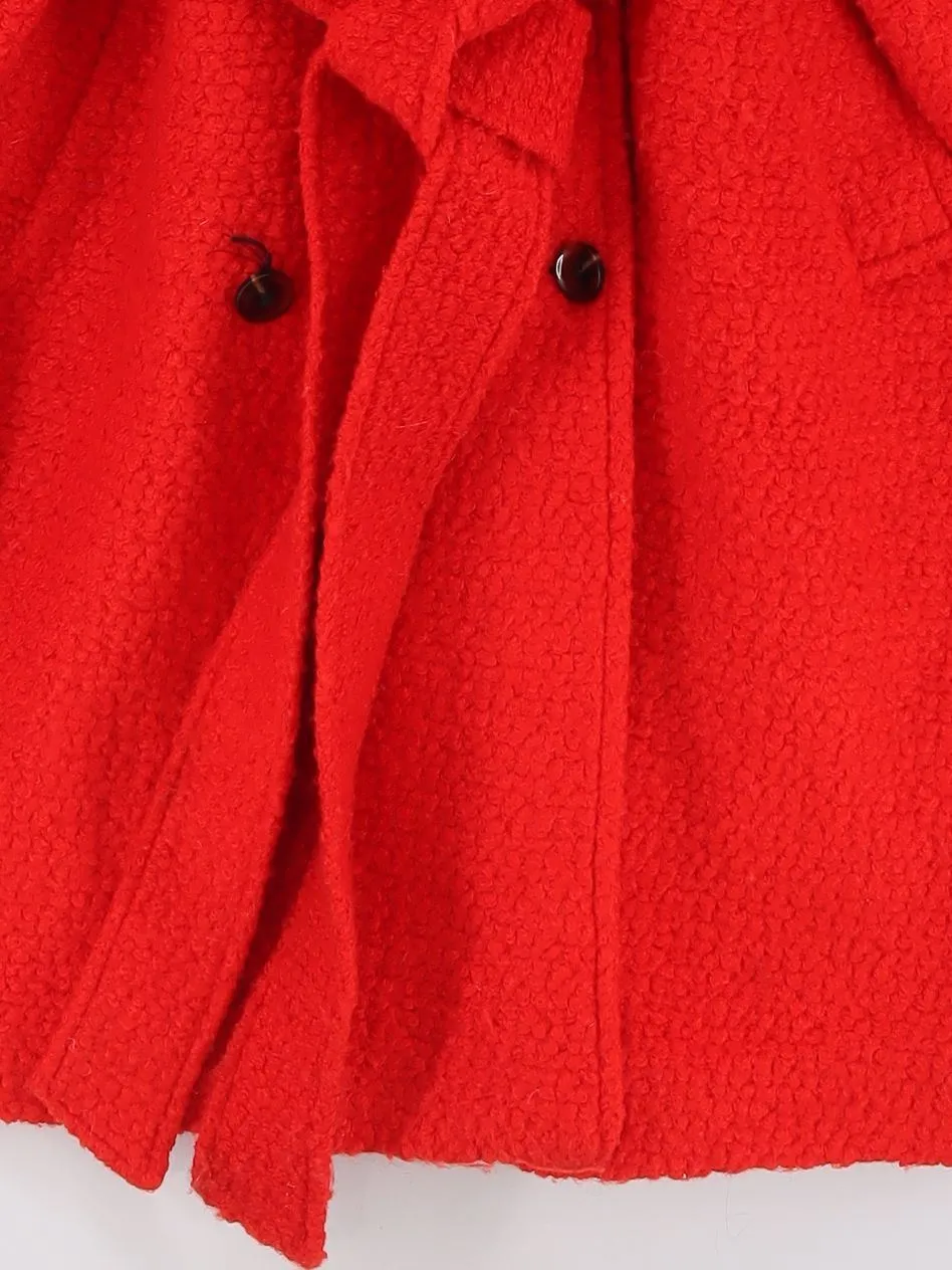 Samsøe & Samsøe Women's Coat XL Red Polyester with Viscose, Wool