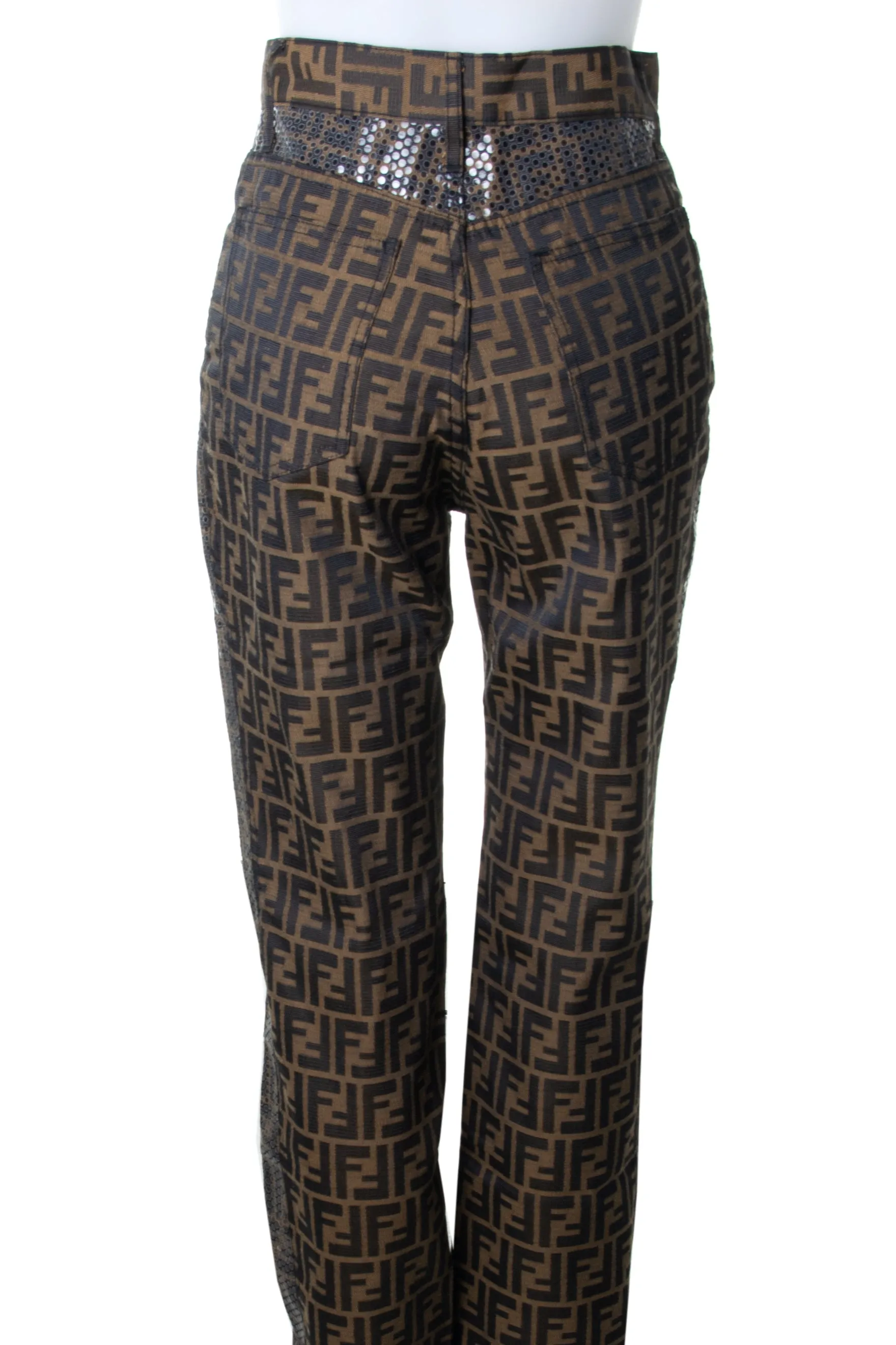 Sequin Monogram Print Pants