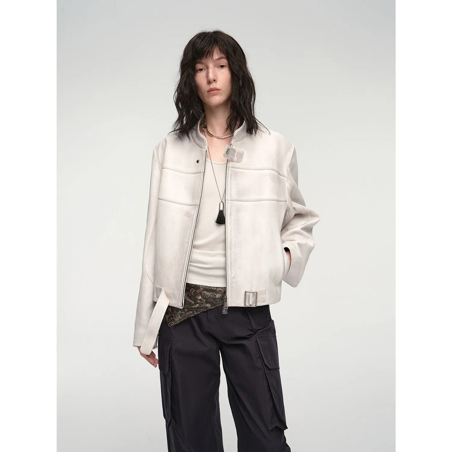 Sheepskin Stand Collar Jacket