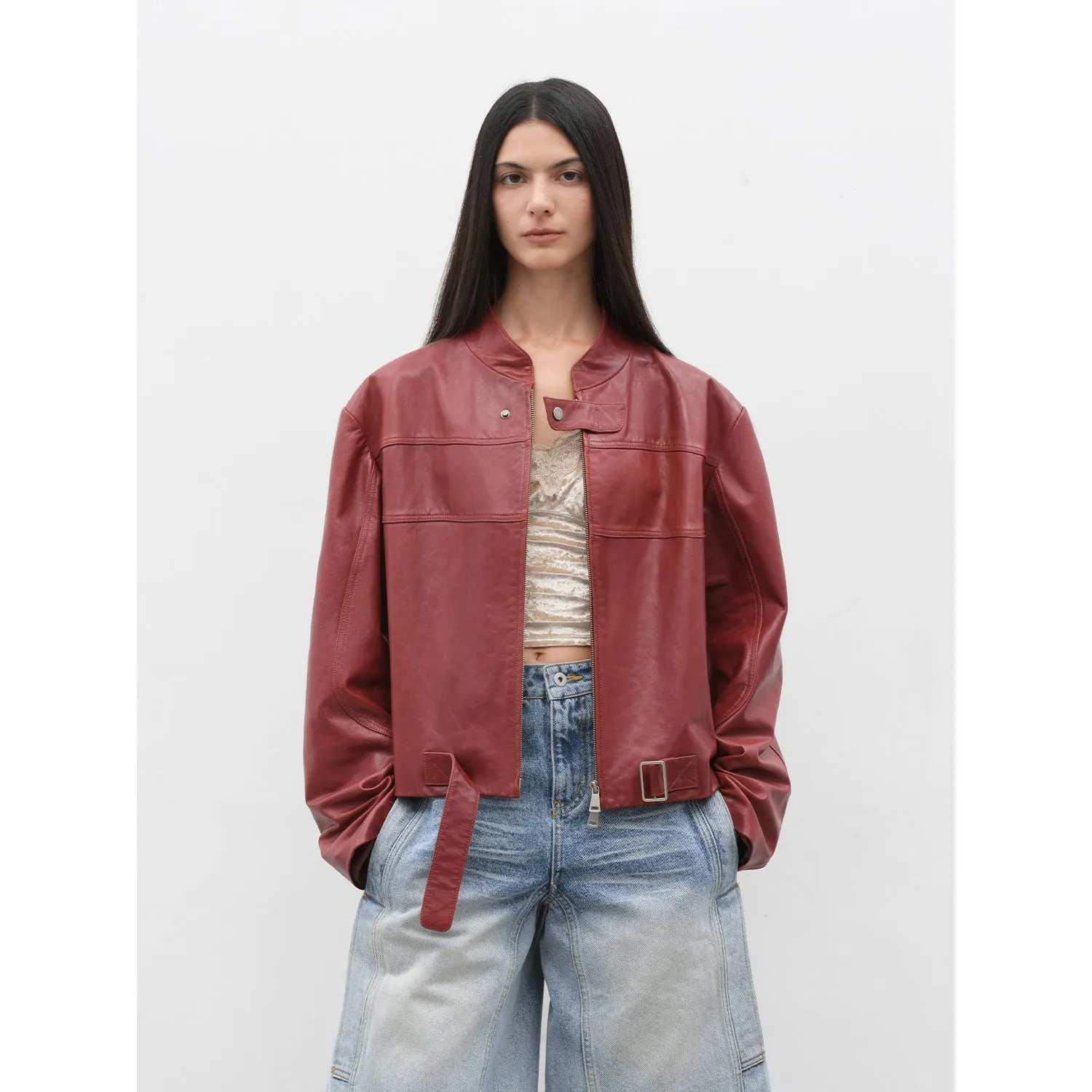 Sheepskin Stand Collar Jacket