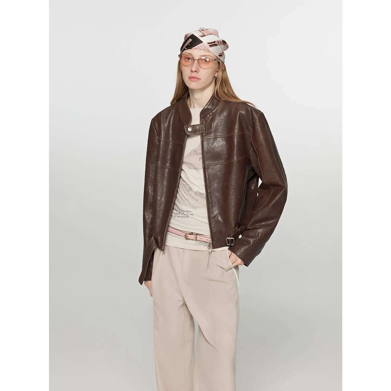 Sheepskin Stand Collar Jacket