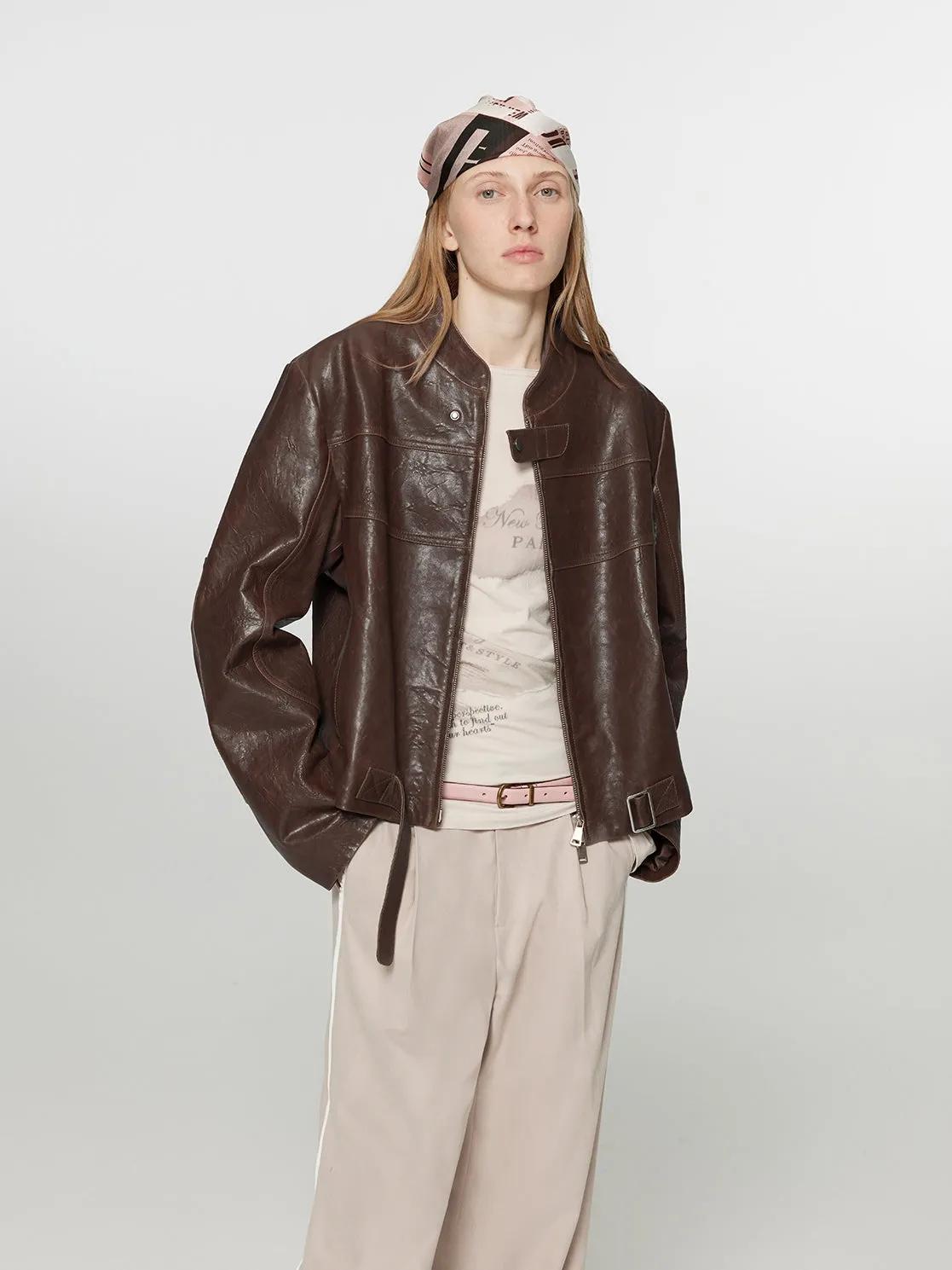 Sheepskin Stand Collar Jacket