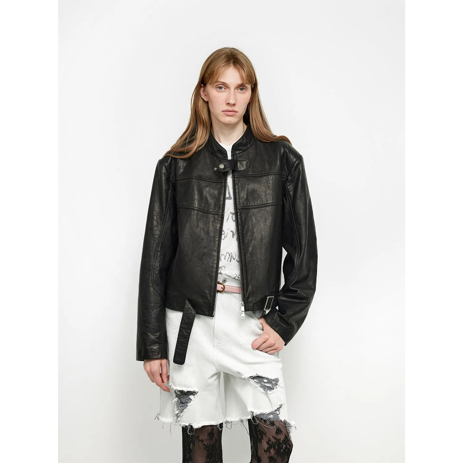 Sheepskin Stand Collar Jacket