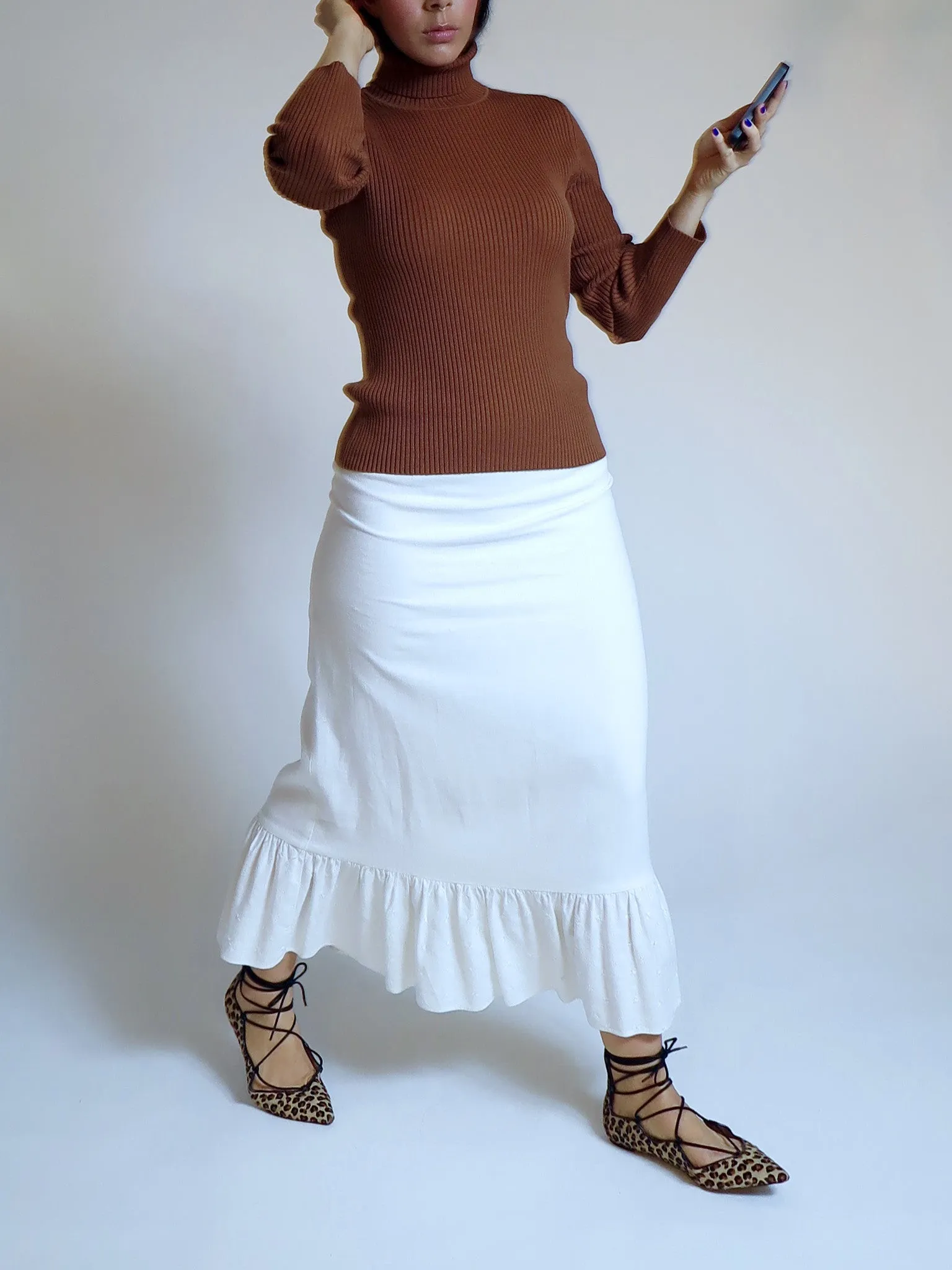 Silk Rust Turtleneck