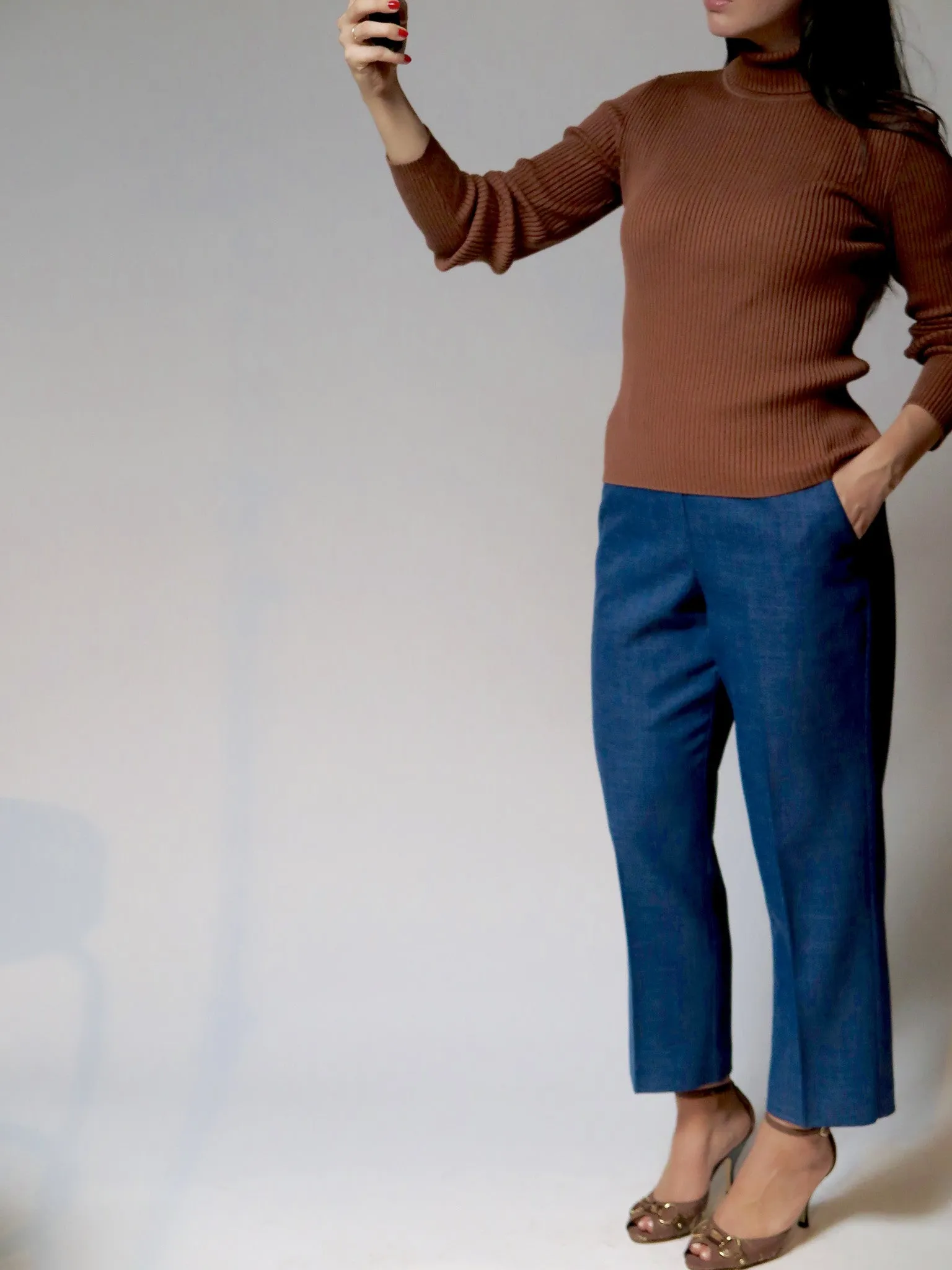Silk Rust Turtleneck