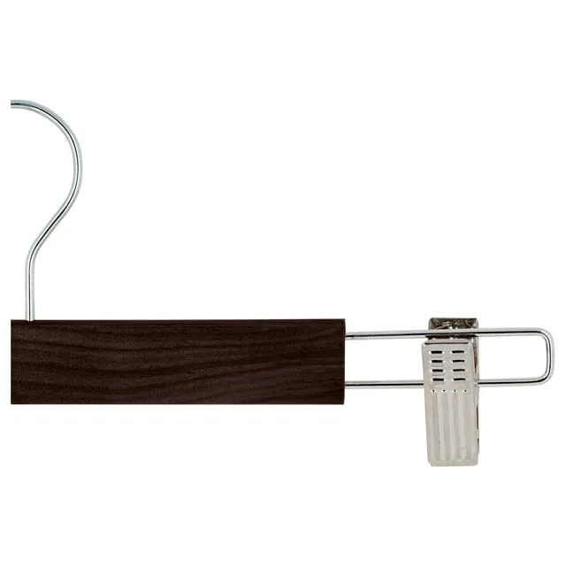 Simplify 2-Pack Mahogany Wood Skirt and Pants Hangers, Adult Size