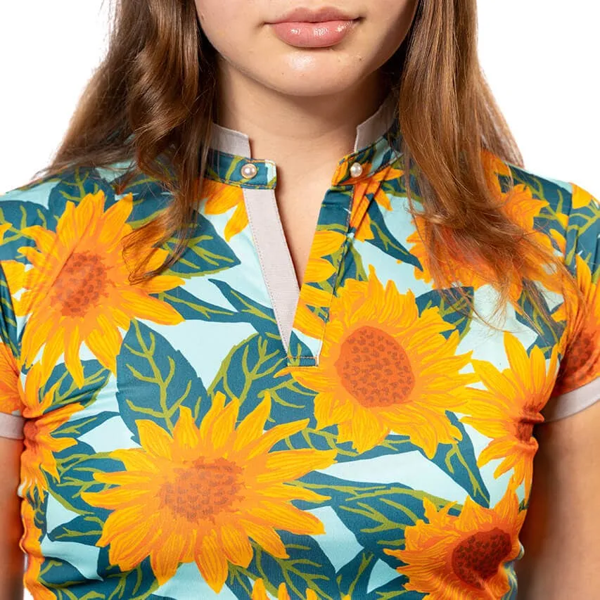 Siren Dry-Fit Polo in Sunflowers