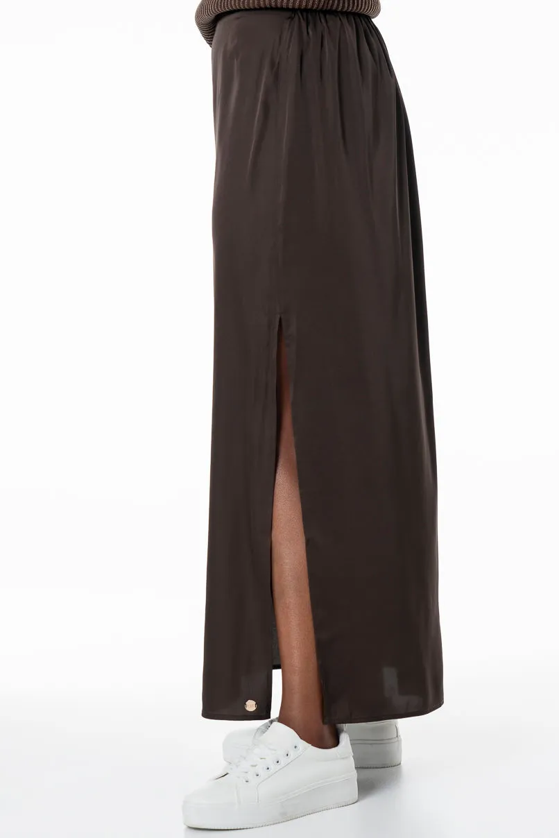 Slip Skirt _ 155717 _ Brown