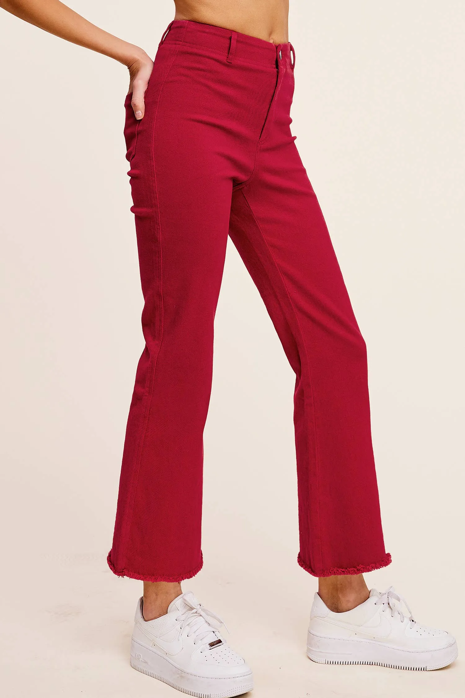 Soft Washed Stretchy High Waisted Flare Pants
