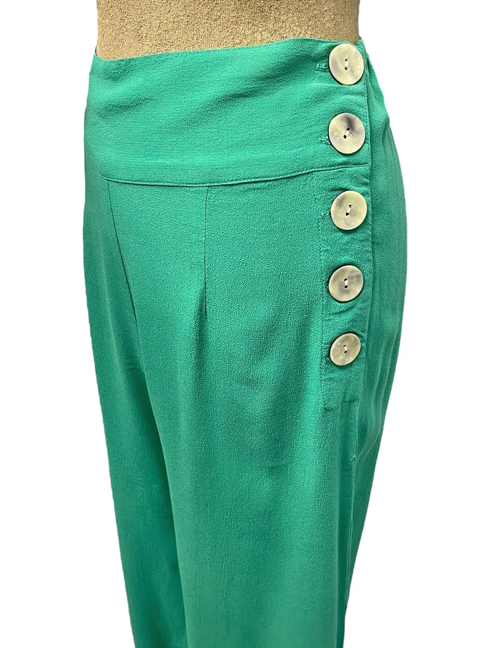 Spearmint Green Retro 1940s Style High Waisted Palazzo Pants