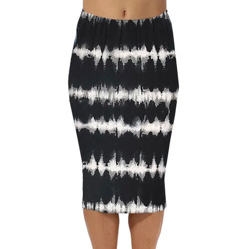 Spring Summer Vintage Fashion Printed Pencil Skirt Midi Women Knee-Length Elastic High Waist Ladies Pattern Skirts D40