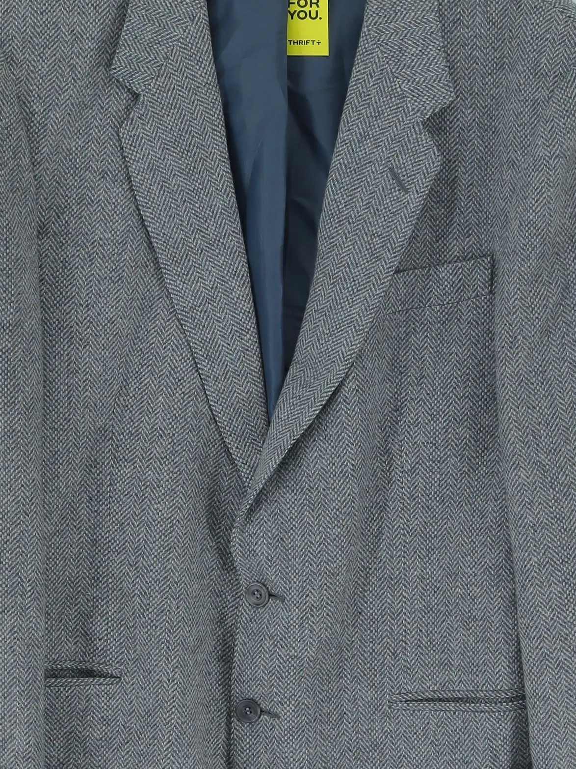 St. Michael Men's Blazer Chest: 42 in Grey Wool with Rayon
