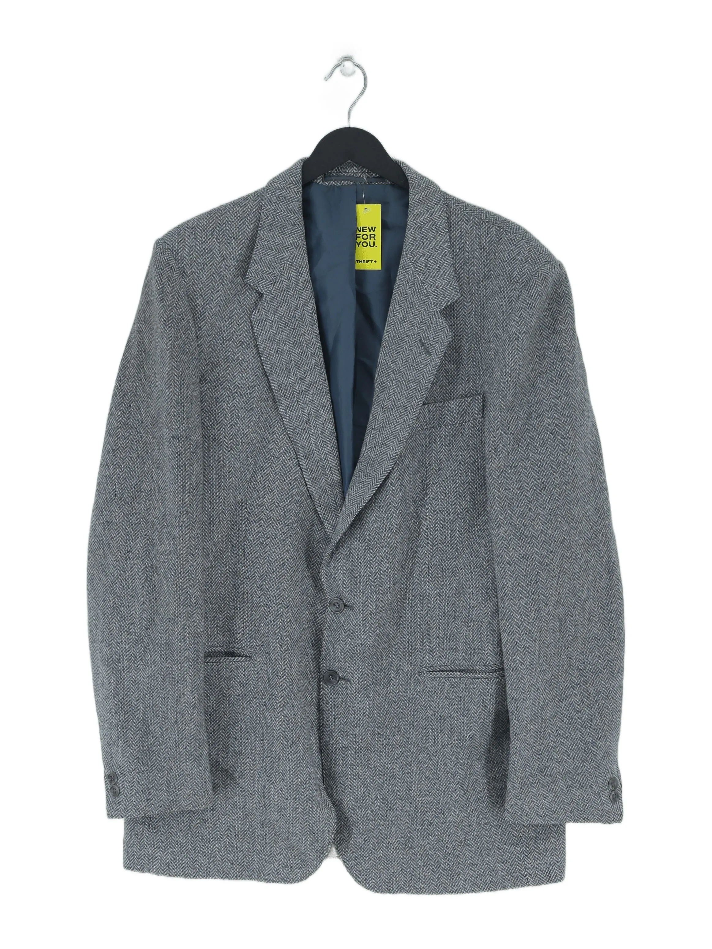 St. Michael Men's Blazer Chest: 42 in Grey Wool with Rayon