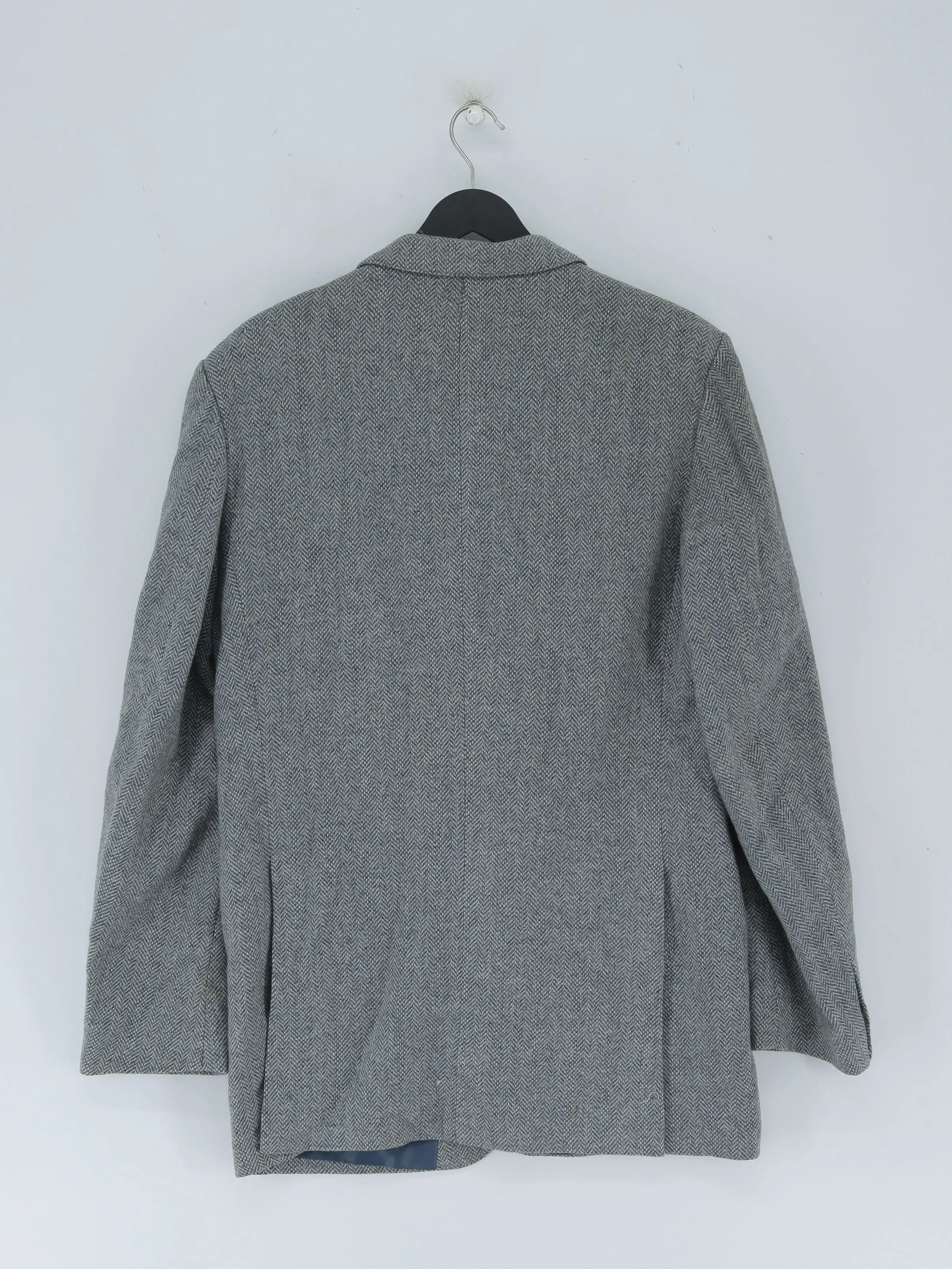 St. Michael Men's Blazer Chest: 42 in Grey Wool with Rayon
