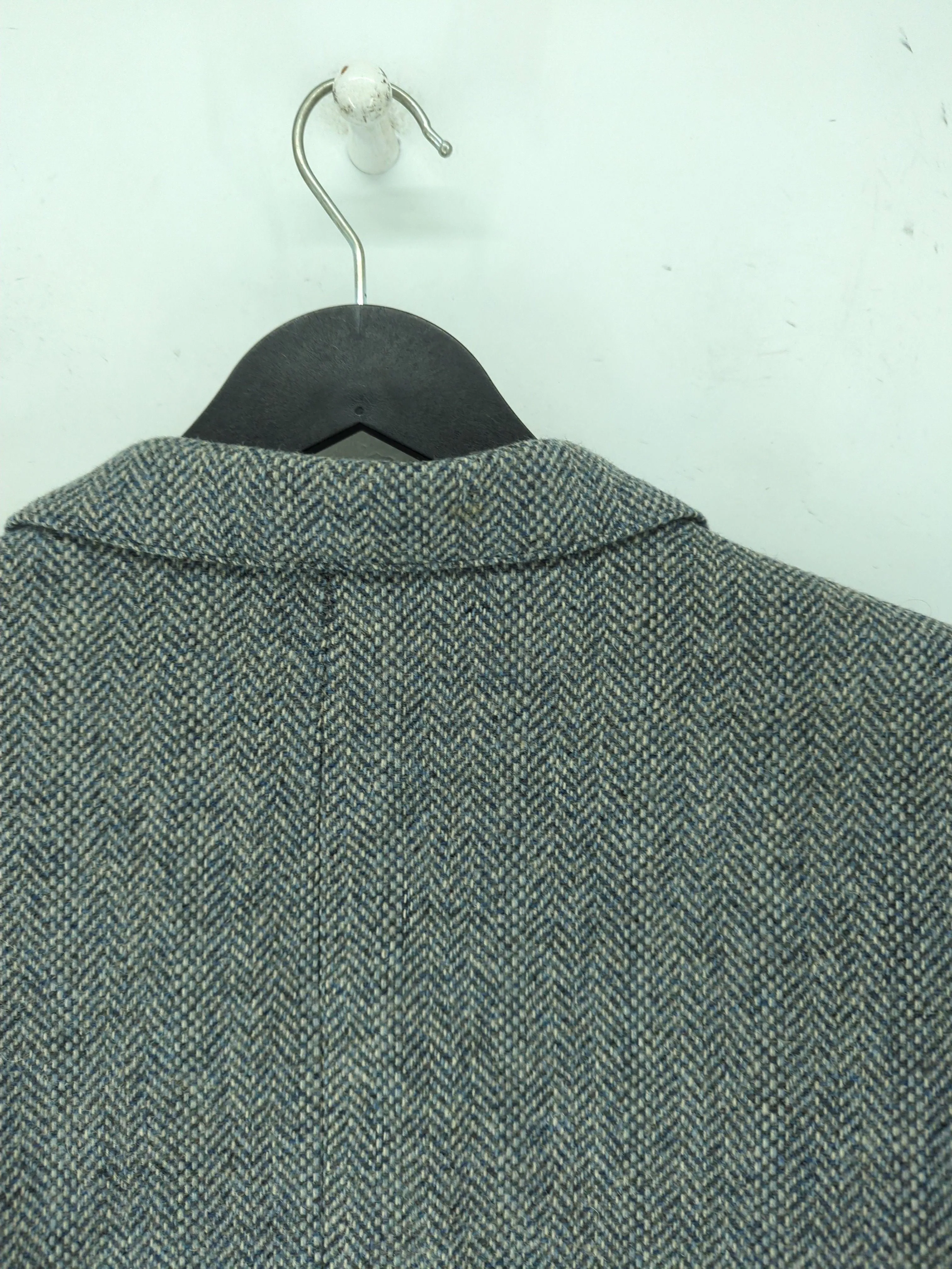 St. Michael Men's Blazer Chest: 42 in Grey Wool with Rayon
