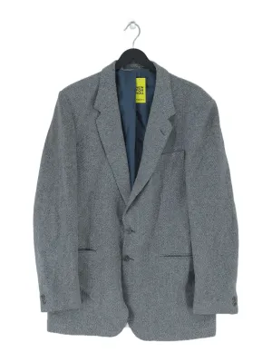St. Michael Men's Blazer Chest: 42 in Grey Wool with Rayon