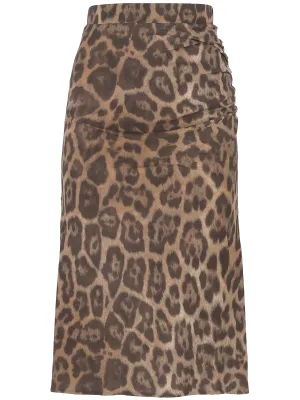 Stella Mc Cartney Brown Leopard Print Slip på kjol