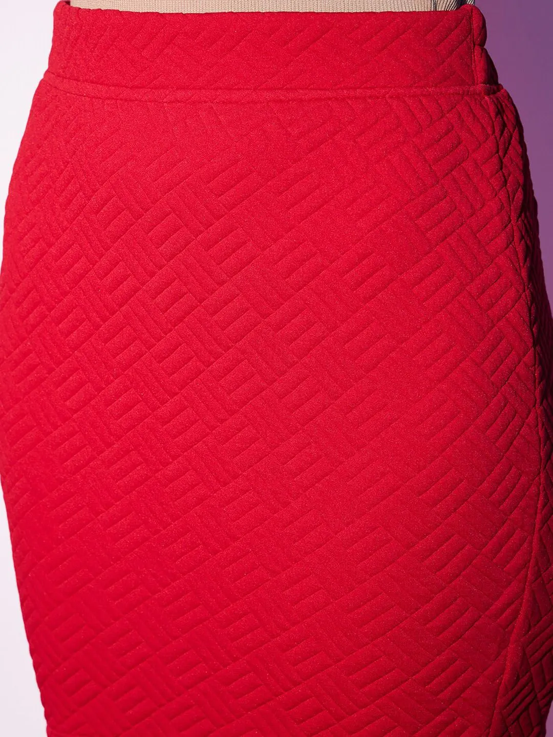 STREET 9 Self-Design Mini Pencil Skirt