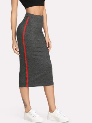 Striped Tape Side Skirt