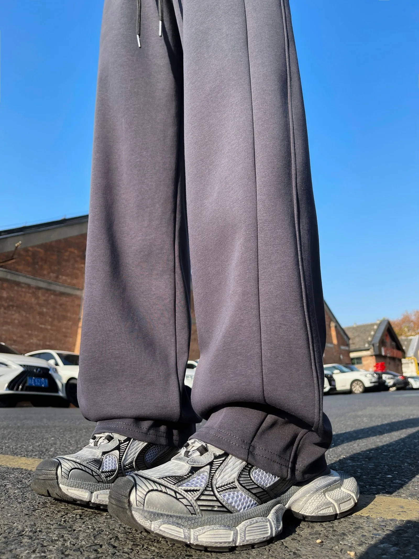 Stylish High-Waisted Elastic Waisted Sweatpants with Drawstring Waist