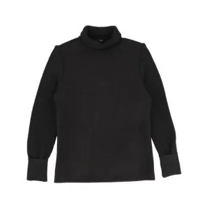Suede black knit turtleneck top by Bamboo