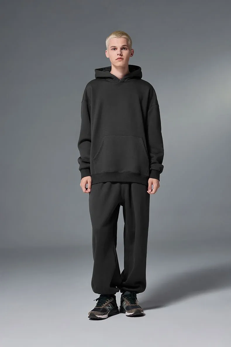 Sweat à capuche en polaire classique et minimaliste de qualité supérieure, vêtements thermiques unisexes en velours chaud pour toutes les saisons
