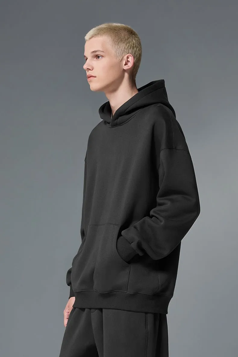 Sweat à capuche en polaire classique et minimaliste de qualité supérieure, vêtements thermiques unisexes en velours chaud pour toutes les saisons