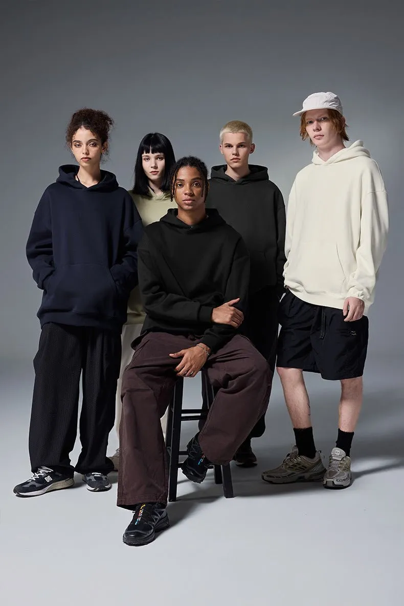 Sweat à capuche en polaire classique et minimaliste de qualité supérieure, vêtements thermiques unisexes en velours chaud pour toutes les saisons