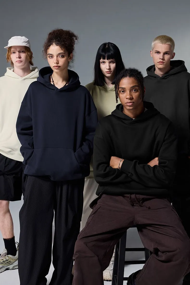 Sweat à capuche en polaire classique et minimaliste de qualité supérieure, vêtements thermiques unisexes en velours chaud pour toutes les saisons