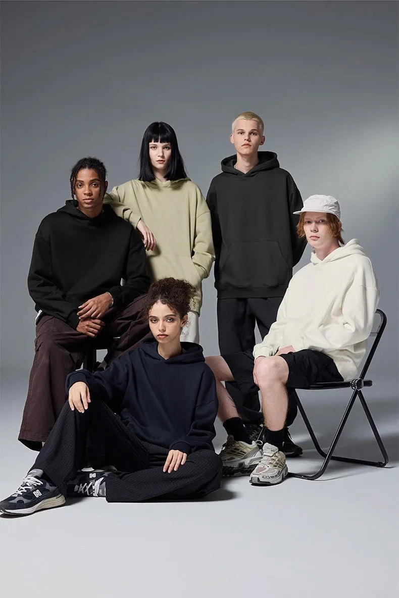 Sweat à capuche en polaire classique et minimaliste de qualité supérieure, vêtements thermiques unisexes en velours chaud pour toutes les saisons