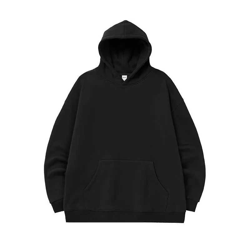 Sweat à capuche en polaire classique et minimaliste de qualité supérieure, vêtements thermiques unisexes en velours chaud pour toutes les saisons