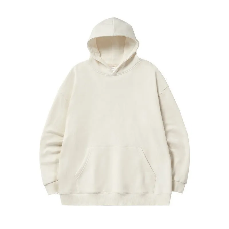 Sweat à capuche en polaire classique et minimaliste de qualité supérieure, vêtements thermiques unisexes en velours chaud pour toutes les saisons