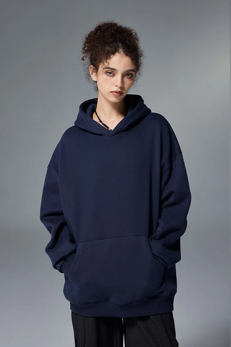 Sweat à capuche en polaire classique et minimaliste de qualité supérieure, vêtements thermiques unisexes en velours chaud pour toutes les saisons