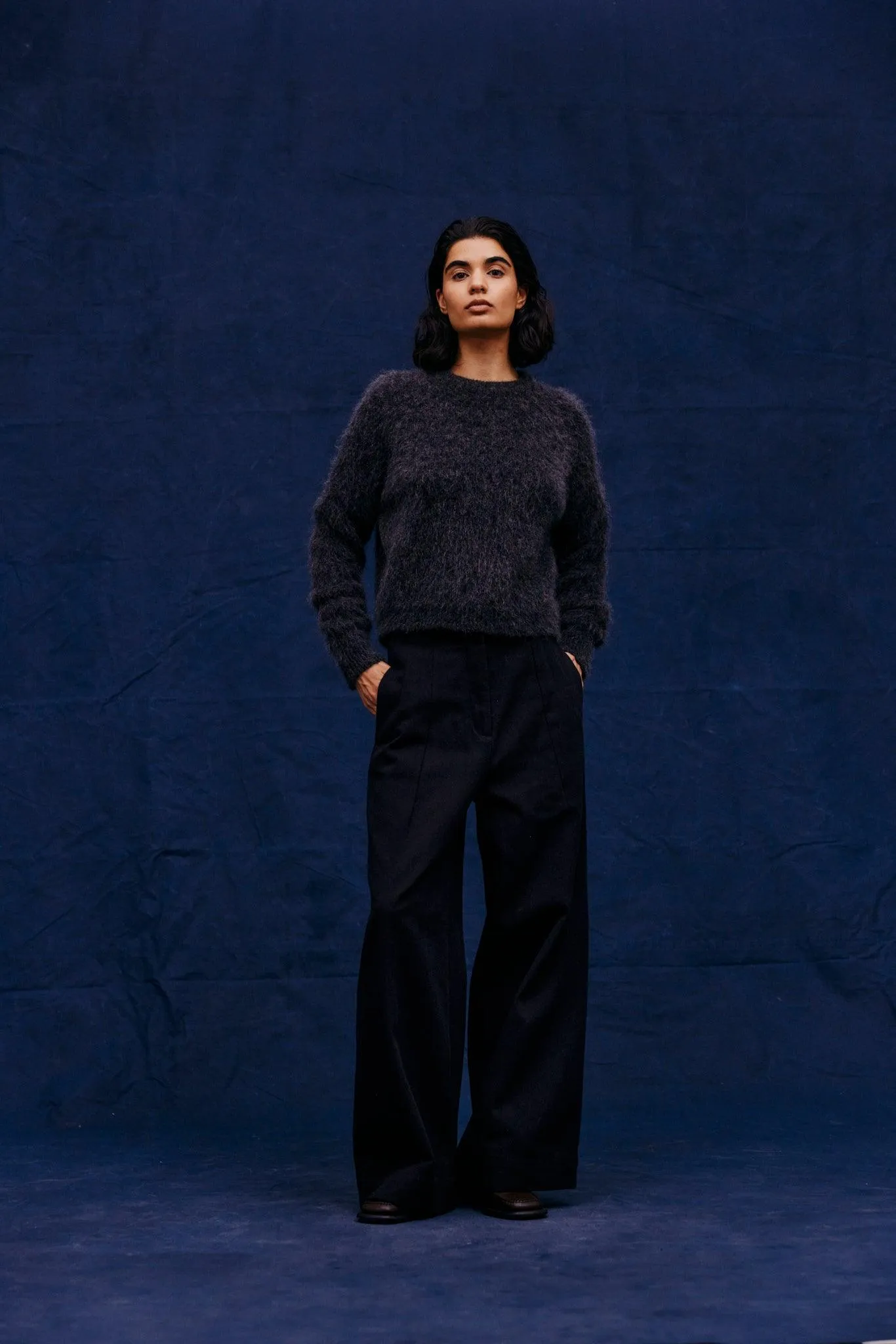 Tailored High Waist Pants Black