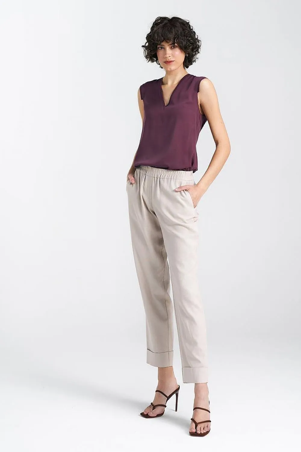 Tailored Straight-Leg Trousers with Cuffs