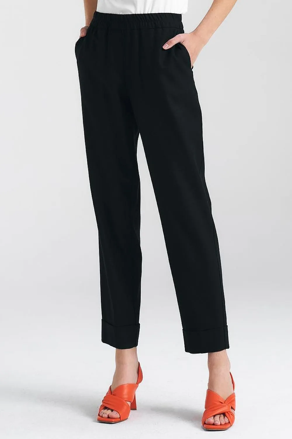 Tailored Straight-Leg Trousers with Cuffs