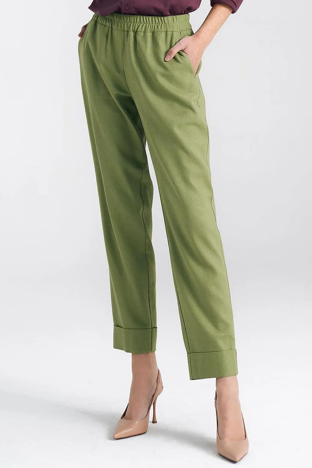 Tailored Straight-Leg Trousers with Cuffs